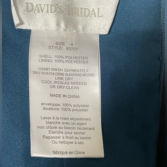 Women’s David's Bridal Blue Bridesmaid Dress - Picture 8 of 8